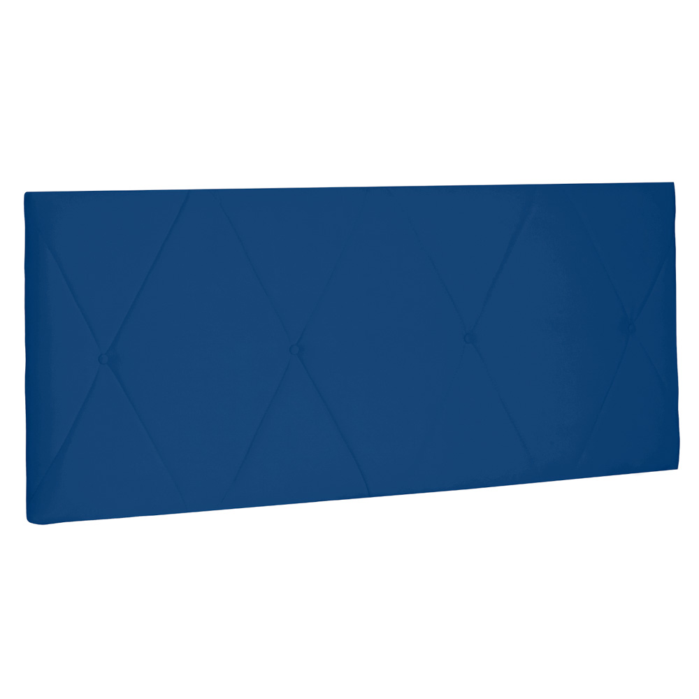Cabeceira Painel Estofada Cama Box Casal Queen Aquilla 160cm Suede Azul Marinho - Desk Design