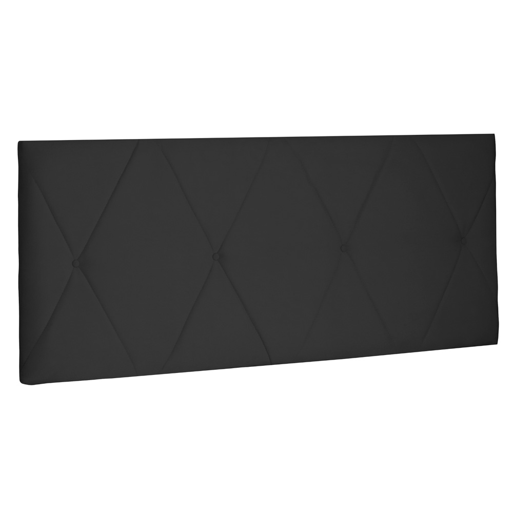 Cabeceira Painel Estofada Cama Box Casal Queen Aquilla 160cm Suede Preto - Desk Design