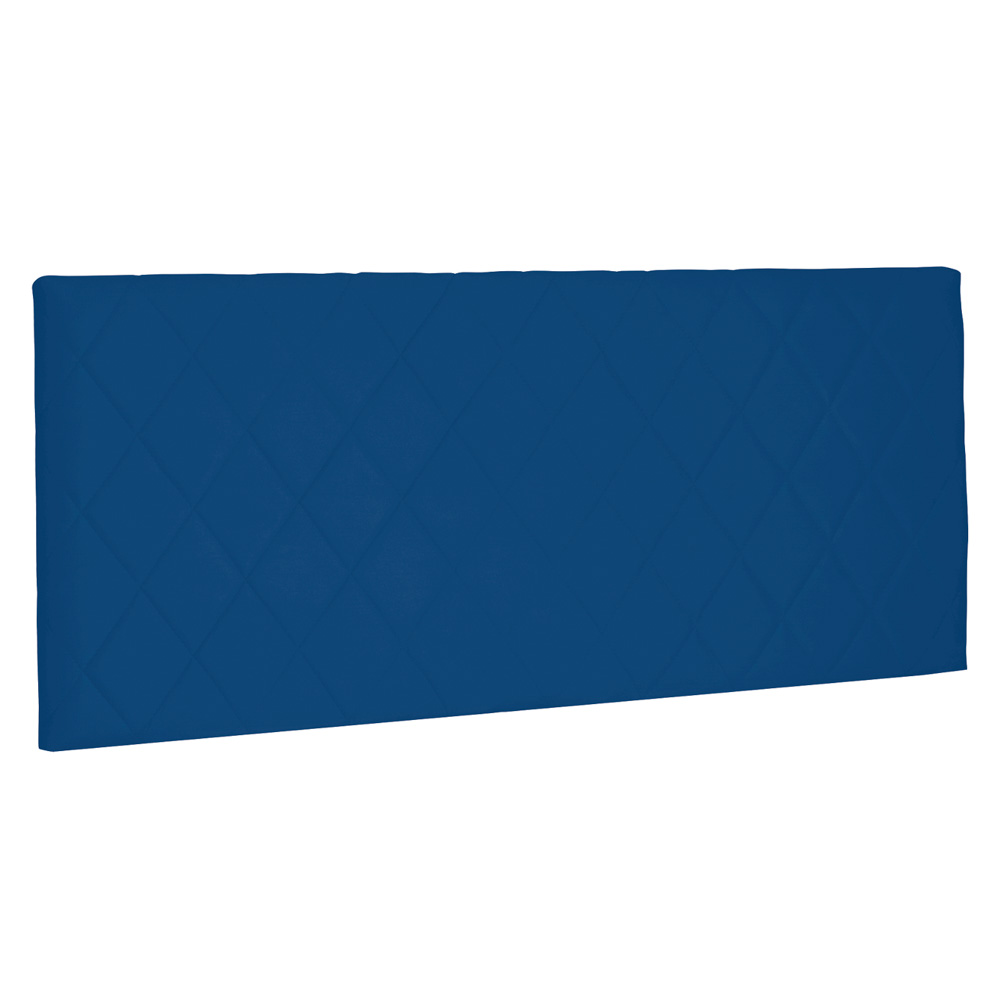 Cabeceira Painel Estofada Cama Box Casal Queen Esmeralda 160cm Suede Azul Marinho - Desk Design