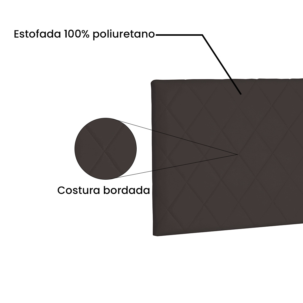 Cabeceira Painel Estofada Cama Box Casal Queen Esmeralda 160cm Suede Café - Desk Design