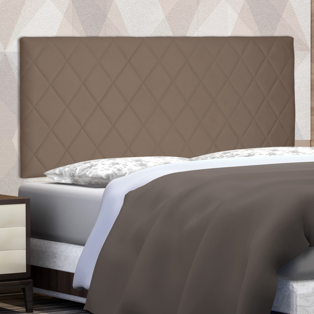 Cabeceira Painel Estofada Cama Box Casal Queen Esmeralda 160cm Suede Caramelo - Desk Design