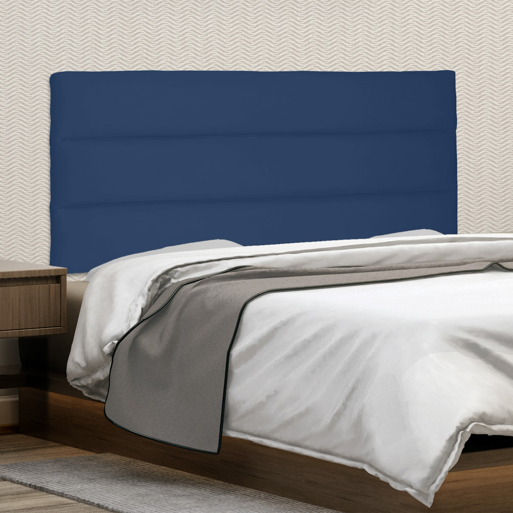 Cabeceira Painel Estofada Cama Box Casal Queen La Italian 160cm Suede Azul Marinho - Desk Design
