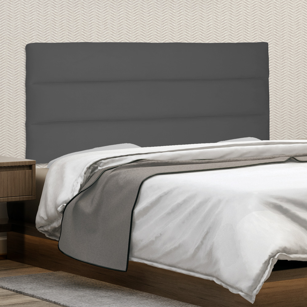 Cabeceira Painel Estofada Cama Box Casal Queen La Italian 160cm Suede Cinza - Desk Design