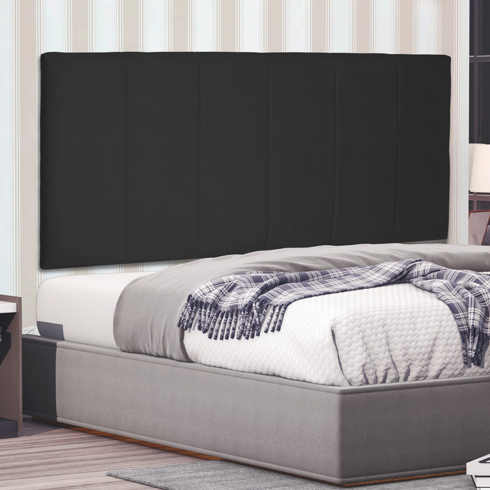 Cabeceira Painel Estofada Cama Box Casal Queen Ravenna 160cm Suede Preto - Desk Design