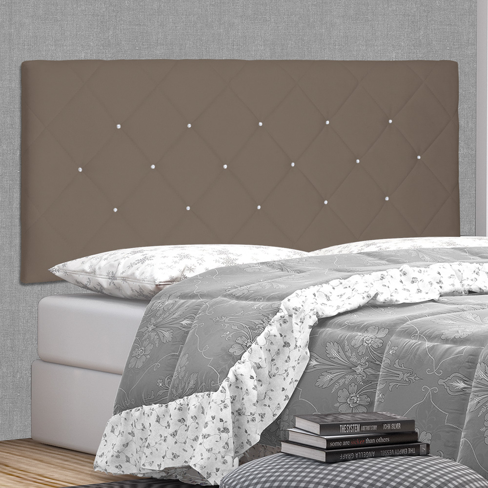 Cabeceira Painel Estofada Cama Box Casal Queen Tânia 160cm Suede Caramelo - Desk Design