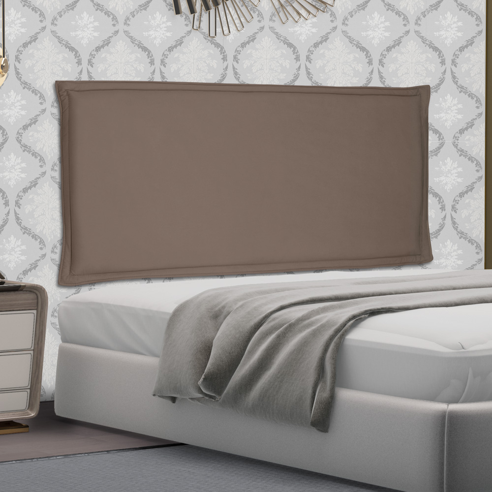 Cabeceira Painel Estofada Cama Box Casal Queen Veneza 160cm Suede Caramelo - Desk Design
