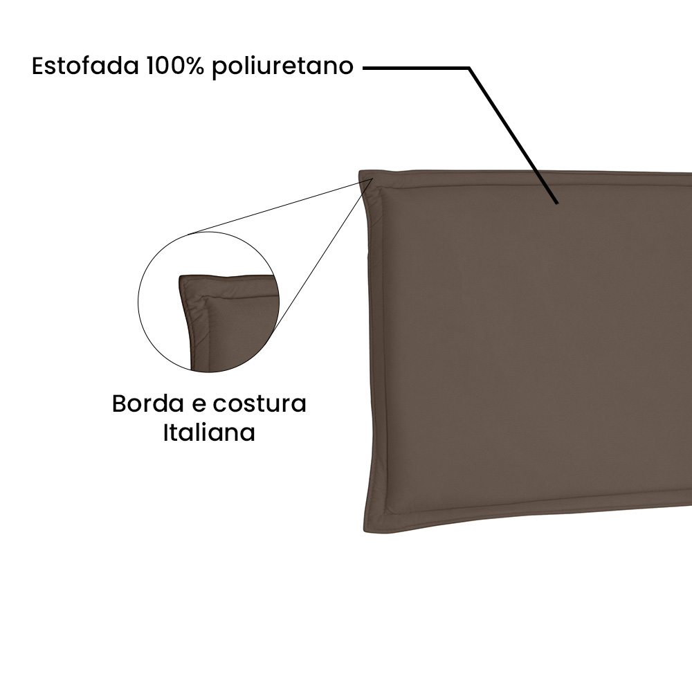 Cabeceira Painel Estofada Cama Box Casal Queen Veneza 160cm Suede Caramelo - Desk Design