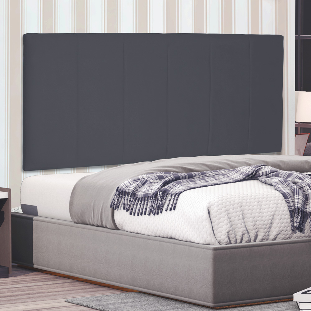 Cabeceira Painel Estofada Cama Box Casal Ravenna 140cm Suede Cinza - Desk Design
