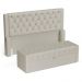 Cabeceira e Calçadeira Báu Casal Padrão Atena 140cm Capitonê Sintético Bege - Desk Design