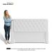 Cabeceira e Calçadeira Báu Casal Padrão Atena 140cm Capitonê Sintético Branco - Desk Design