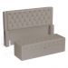 Cabeceira e Calçadeira Báu Casal Padrão Atena 140cm Capitonê Suede Bege - Desk Design