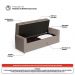Cabeceira e Calçadeira Báu Casal Padrão Atena 140cm Capitonê Suede Bege - Desk Design