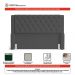 Cabeceira e Calçadeira Báu Casal Padrão Atena 140cm Capitonê Suede Cinza - Desk Design