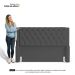 Cabeceira e Calçadeira Báu Casal Padrão Atena 140cm Capitonê Suede Cinza - Desk Design