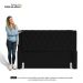 Cabeceira e Calçadeira Báu Casal Padrão Atena 140cm Capitonê Suede Preto - Desk Design
