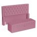 Cabeceira e Calçadeira Báu Casal Padrão Atena 140cm Capitonê Suede Rosa - Desk Design