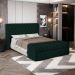 Cabeceira e Calçadeira Báu Casal Padrão Atena 140cm Capitonê Veludo Verde Escuro - Desk Design