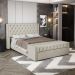 Cabeceira e Calçadeira Báu King Size Atena 195cm Capitonê Sintético Bege - Desk Design