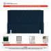 Cabeceira e Calçadeira Báu King Size Atena 195cm Capitonê Veludo Azul Marinho - Desk Design