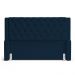 Cabeceira e Calçadeira Báu King Size Atena 195cm Capitonê Veludo Azul Marinho - Desk Design