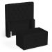 Cabeceira e Calçadeira Báu Solteiro Atena 90cm Capitonê Sintético Preto - Desk Design