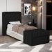 Cabeceira e Calçadeira Báu Solteiro Atena 90cm Capitonê Sintético Preto - Desk Design