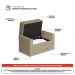 Cabeceira e Calçadeira Báu Solteiro Atena 90cm Capitonê Suede Bege - Desk Design