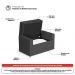 Cabeceira e Calçadeira Báu Solteiro Atena 90cm Capitonê Suede Cinza - Desk Design