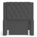 Cabeceira e Calçadeira Báu Solteiro Atena 90cm Capitonê Suede Cinza - Desk Design