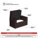 Cabeceira e Calçadeira Báu Solteiro Atena 90cm Capitonê Suede Marrom - Desk Design