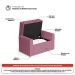 Cabeceira e Calçadeira Báu Solteiro Atena 90cm Capitonê Suede Rosa - Desk Design
