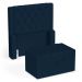 Cabeceira e Calçadeira Báu Solteiro Atena 90cm Capitonê Veludo Azul Marinho - Desk Design