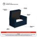 Cabeceira e Calçadeira Báu Solteiro Atena 90cm Capitonê Veludo Azul Marinho - Desk Design