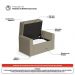 Cabeceira e Calçadeira Báu Solteiro Atena 90cm Capitonê Veludo Bege - Desk Design