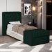 Cabeceira e Calçadeira Báu Solteiro Atena 90cm Capitonê Veludo Verde Escuro - Desk Design