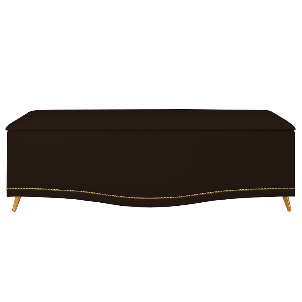 Cabeceira e Calçadeira Baú Cama Box Casal Belize 140cm Corano Marrom - Desk Design