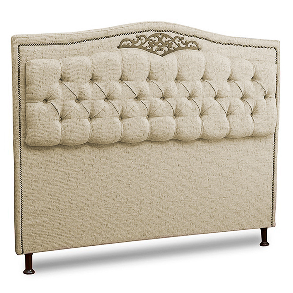 Cabeceira e Calçadeira Baú Cama Box Casal Belize 140cm Linho Areia - Desk Design