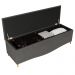 Cabeceira e Calçadeira Baú Cama Box Casal Belize 140cm Linho Grafite - Desk Design