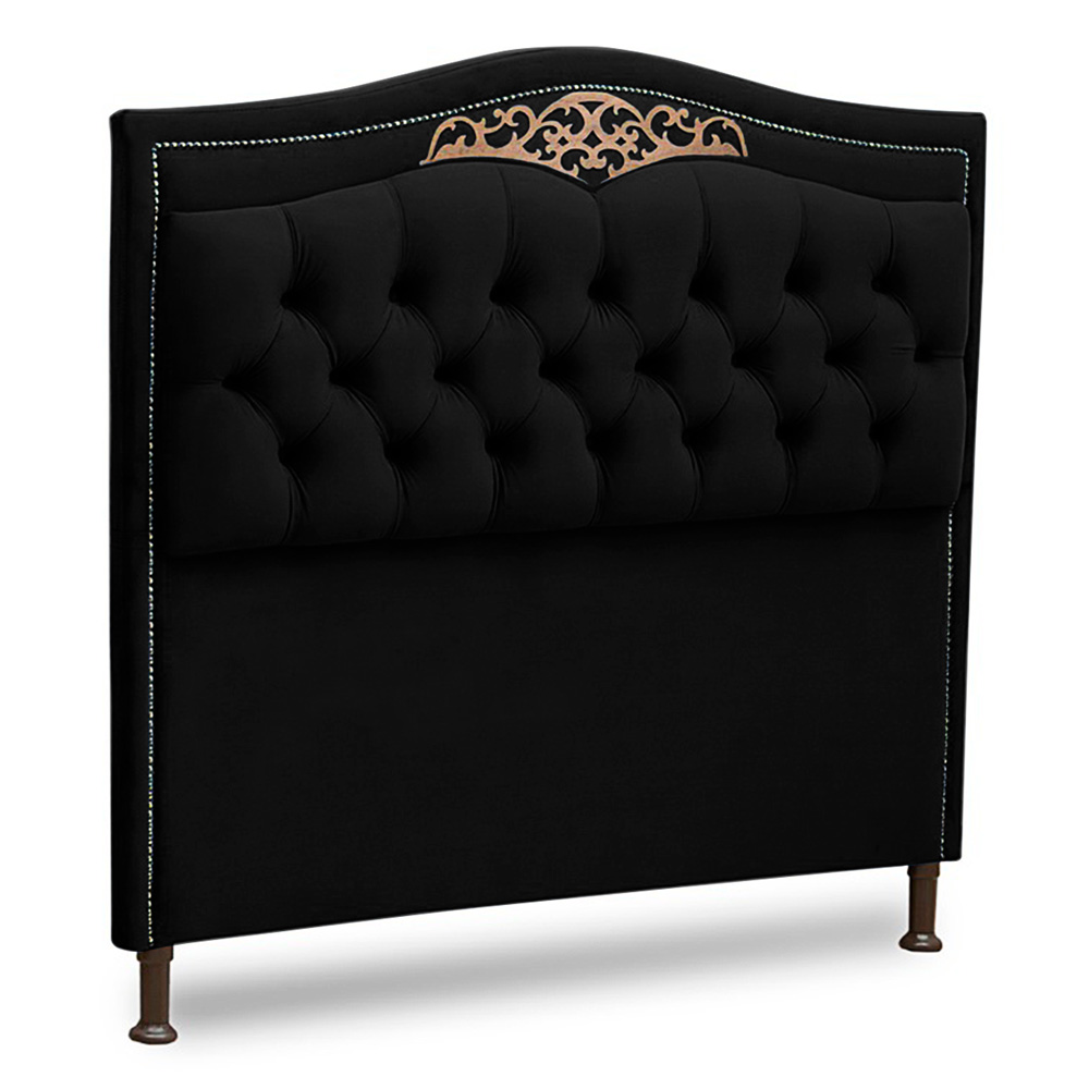 Cabeceira e Calçadeira Baú Cama Box Casal Belize 140cm Suede Preto - Desk Design
