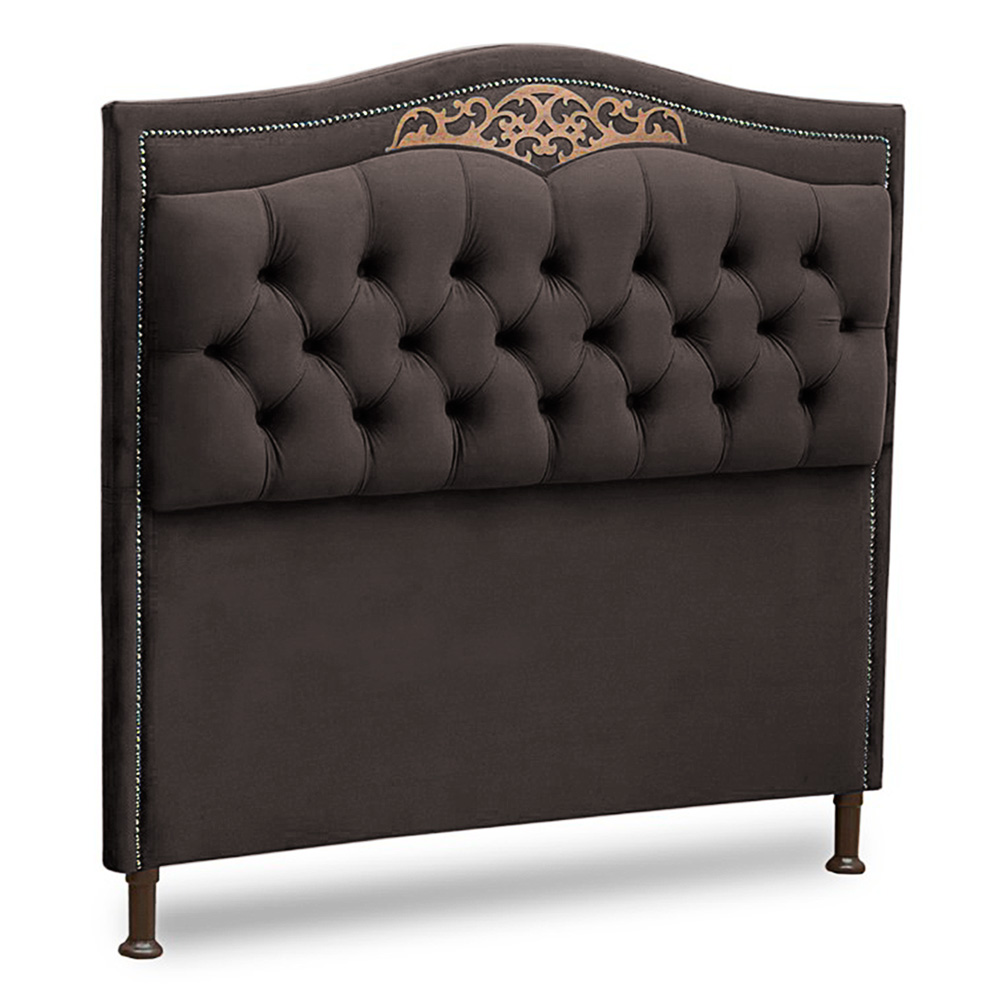 Cabeceira e Calçadeira Baú Cama Box Casal Belize 140cm Veludo Chocolate - Desk Design