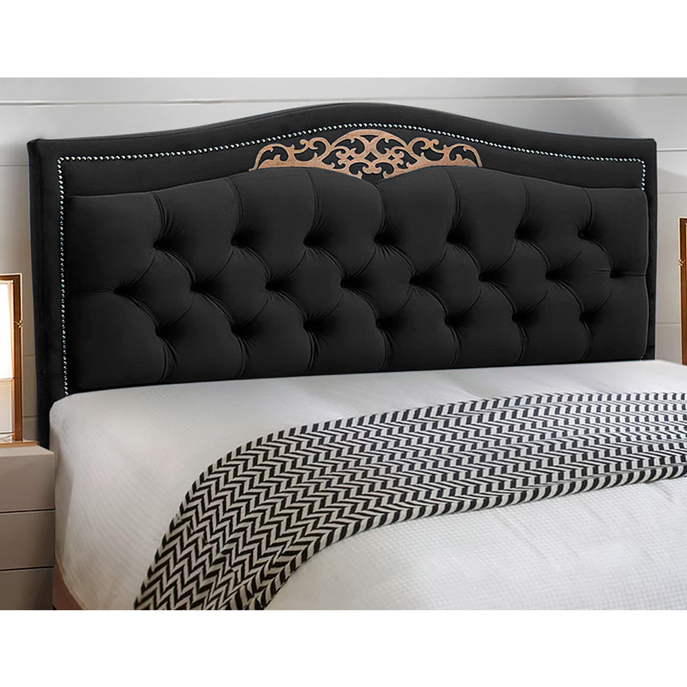 Cabeceira e Calçadeira Baú Cama Box Casal Belize 140cm Veludo Chumbo - Desk Design