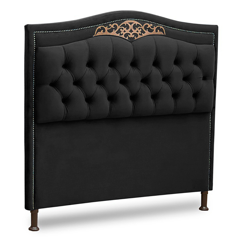 Cabeceira e Calçadeira Baú Cama Box Casal Belize 140cm Veludo Chumbo - Desk Design