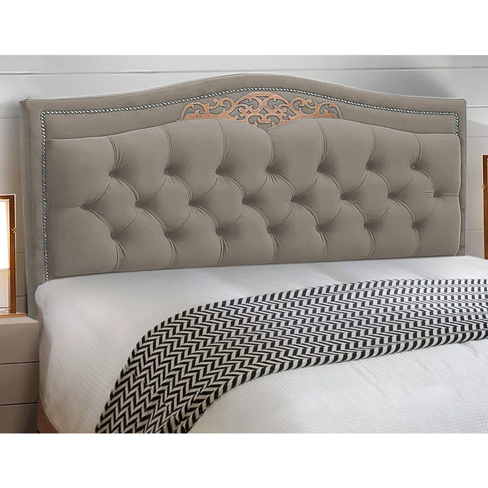 Cabeceira e Calçadeira Baú Cama Box Casal Belize 140cm Veludo Marfim - Desk Design