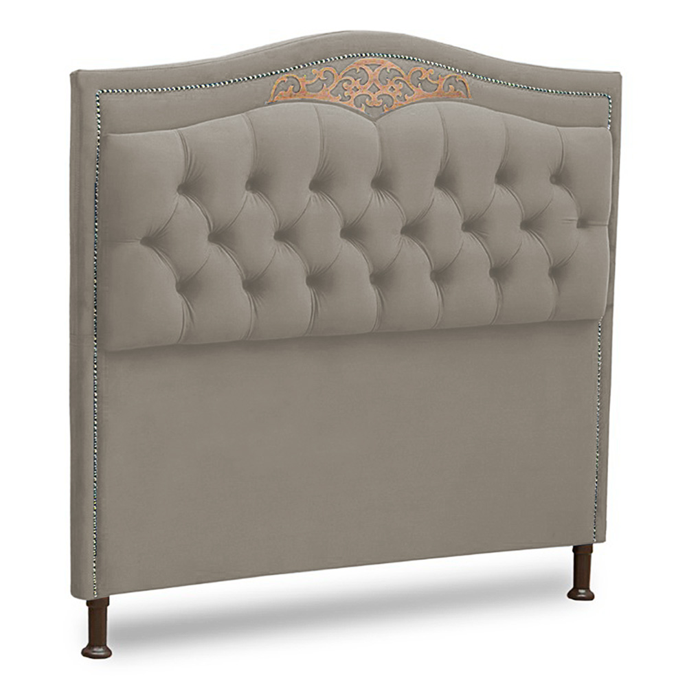 Cabeceira e Calçadeira Baú Cama Box Casal Belize 140cm Veludo Marfim - Desk Design