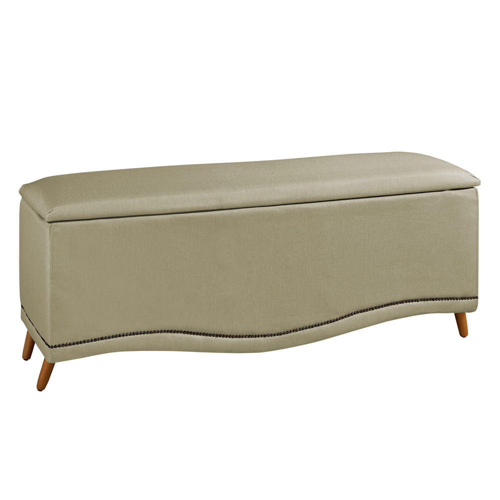 Cabeceira e Calçadeira Baú Cama Box Casal Queen Size Belize 160cm Corano Areia - Desk Design