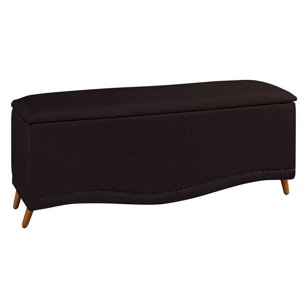 Cabeceira e Calçadeira Baú Cama Box Casal Queen Size Belize 160cm Corano Marrom - Desk Design
