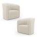 Kit 02 Poltronas Decorativas Abby Bouclê Bege - Desk Design