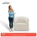 Kit 02 Poltronas Decorativas Abby Bouclê Bege - Desk Design