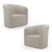 Kit 02 Poltronas Decorativas Abby Veludo Bege - Desk Design