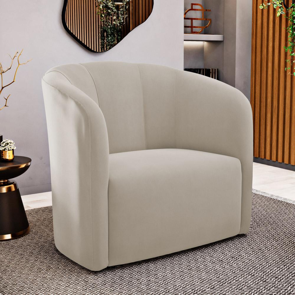Kit 02 Poltronas Decorativas Abby Veludo Bege - Desk Design
